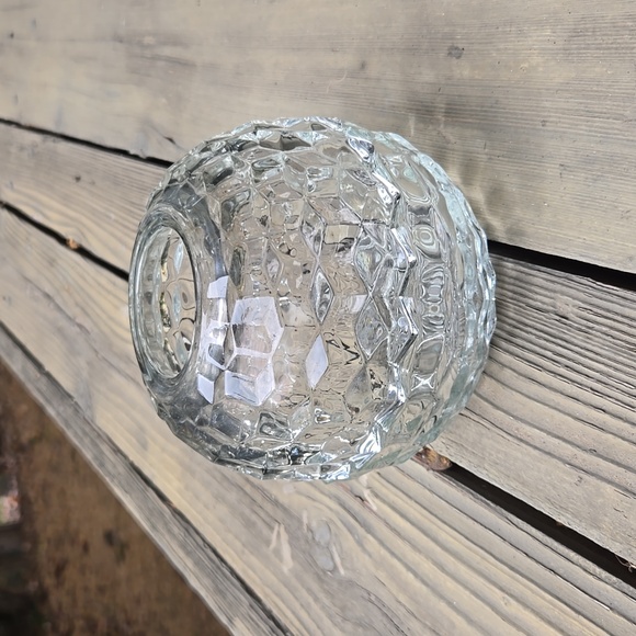 Vintage Indiana Clear Glass USA Optic Cubist Pattern Fairy Fairly Lamp - Picture 1 of 3